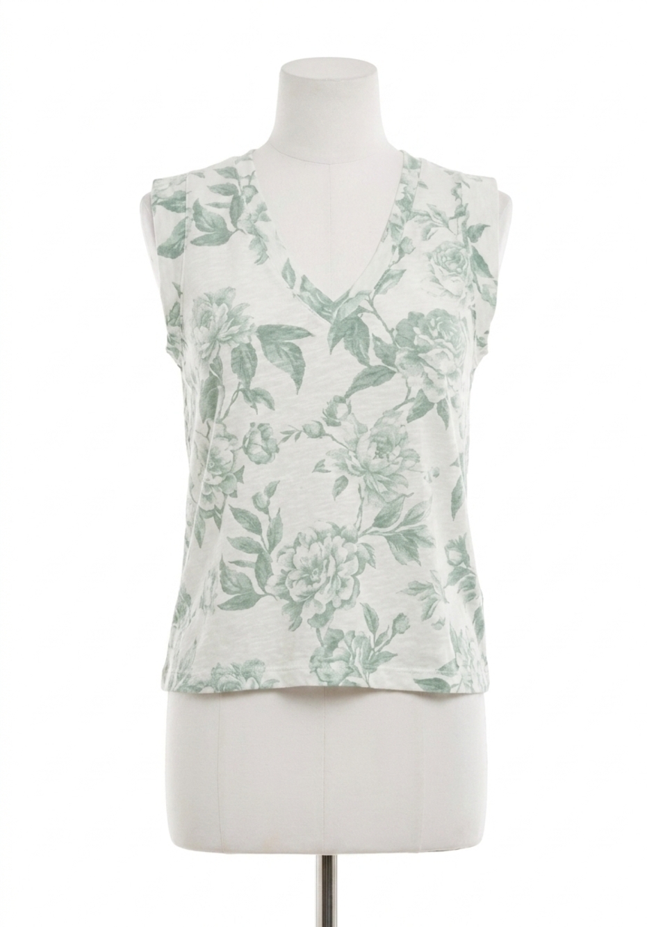NEW CHASER gauze jersey rolled armhole v neck muscle tank in savannah